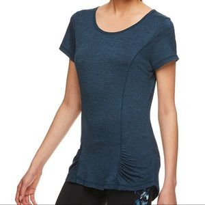 Gaiam deep dive ruched-front cutout tee